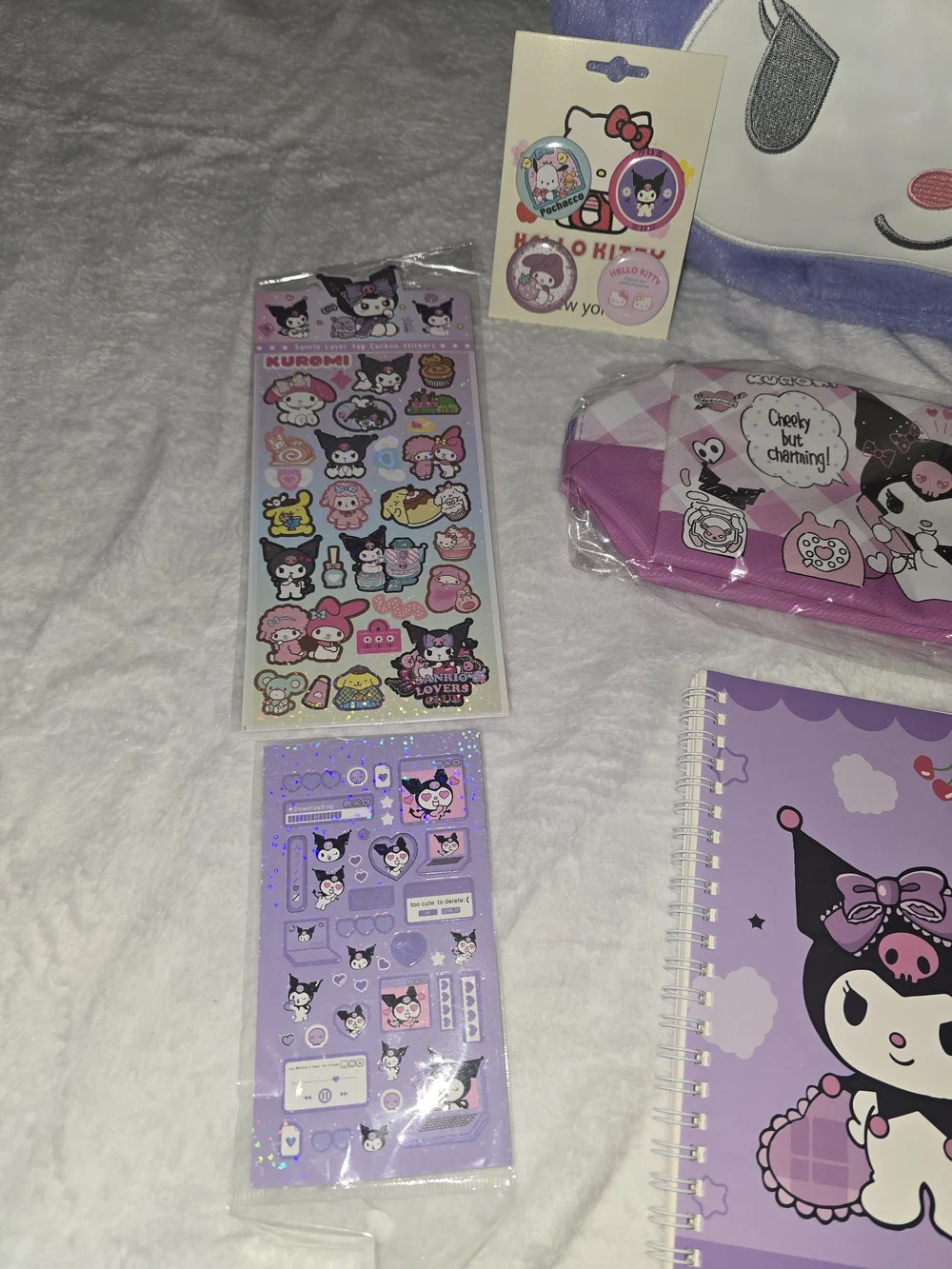 Sanrio Kuromi Plush Backpack and Accessories Bundle - Purple